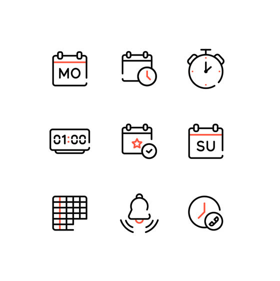 Planning and Organizing Icons Icons