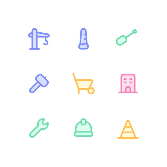 Construction System Icons Animated Icons