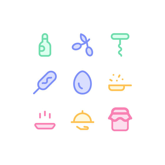 Animated Food and Drinks System Icons Animated Icons
