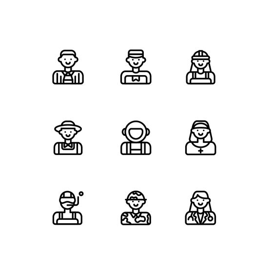 Jobs and Professions Icons Icons