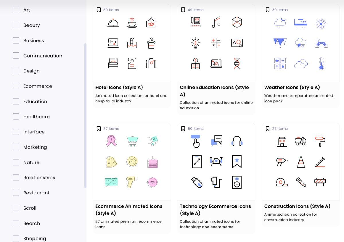 animated icon library creattie