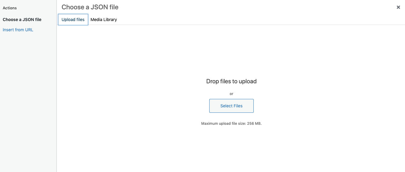 upload JSON file to divi plugin