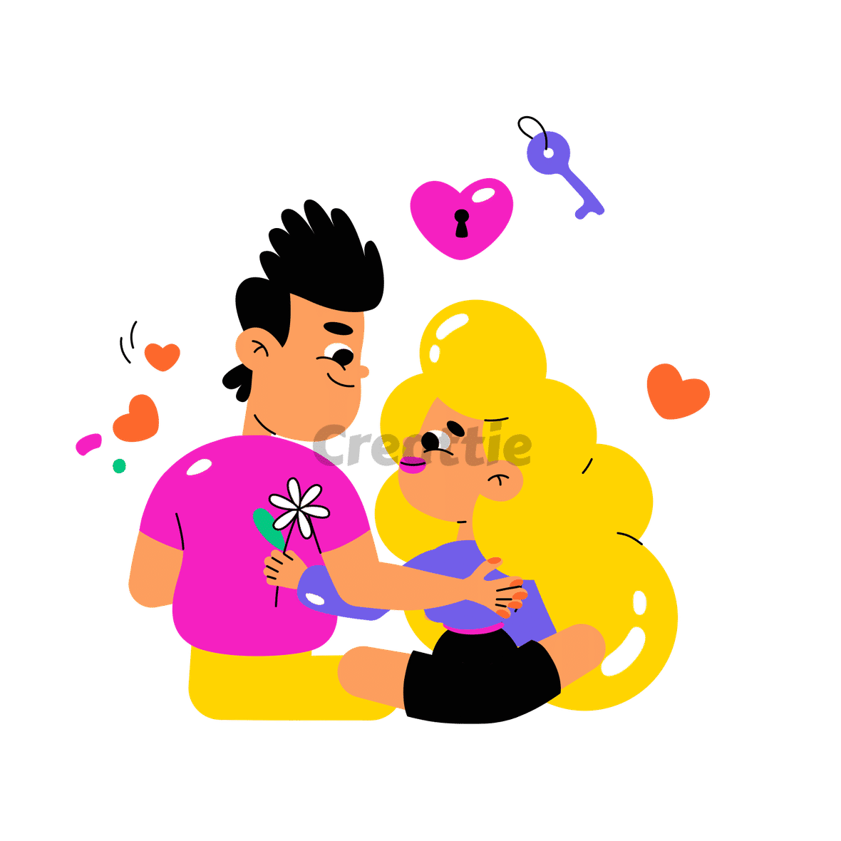 Download Romantic Embrace animation in Lottie JSON