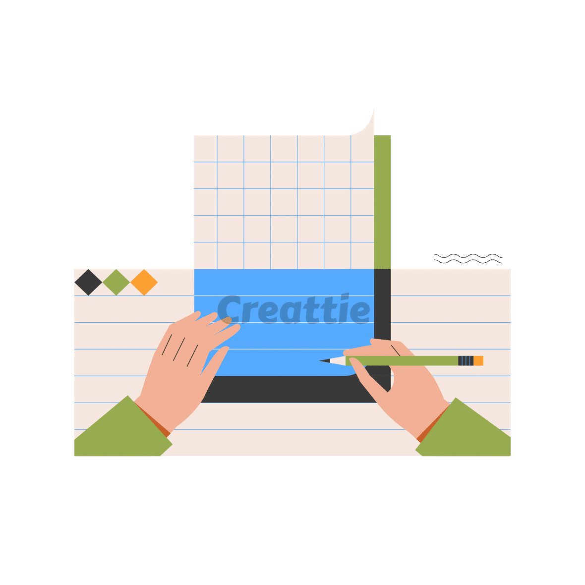 Download Content Writing animation in Lottie JSON