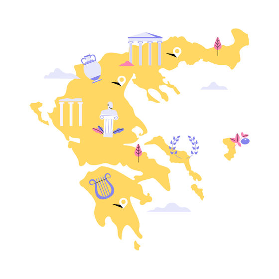 Exploring Greece Animated Illustrations