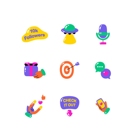 Social Media Engagement Icons Icons