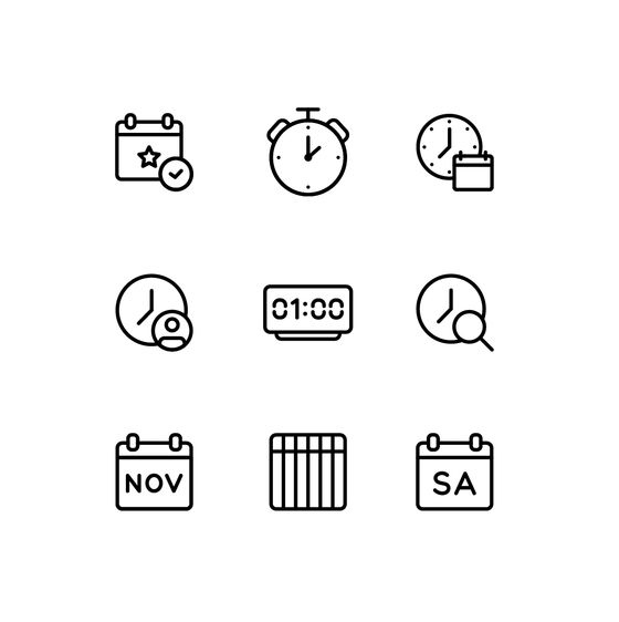 Planning and Organizing Icons Icons