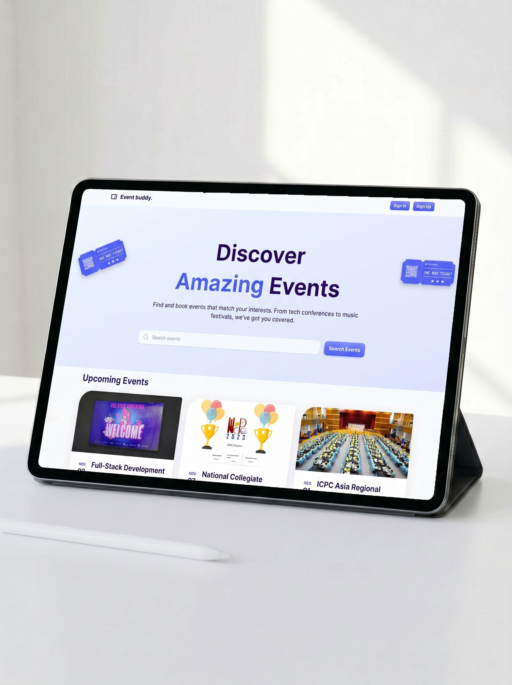 EventBuddy Upcoming Events Interface