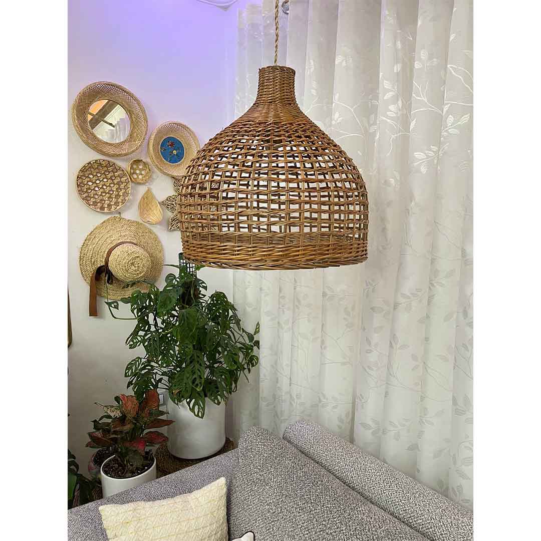 لوستر حصیری برای اتاق خواب