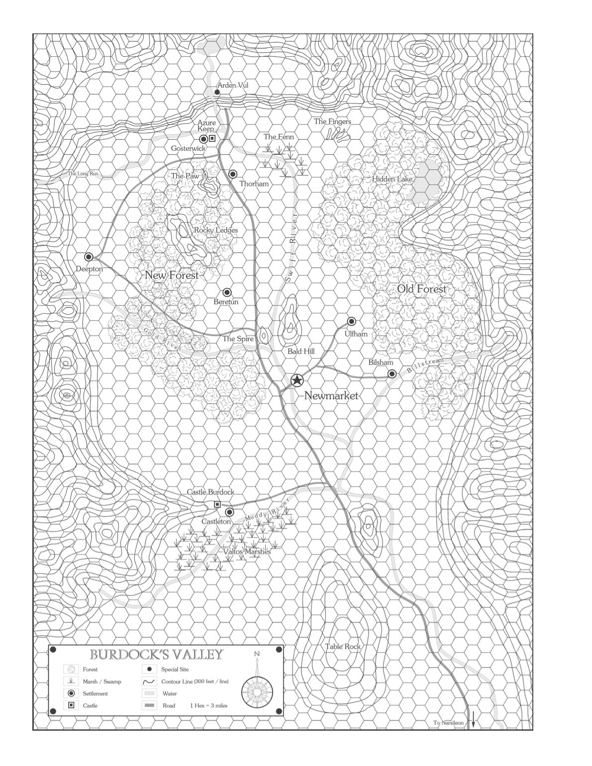 Map of Burdock's Valley