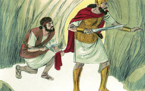 Bibel Illustrationen - 1. Samuel 24
