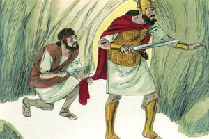Bibel Illustrationen - 1. Samuel 24