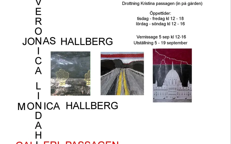 Bildbeskrivning saknas för evenemanget: Konstutställning med Veronica Lindahl, Monica och Jonas Hallberg