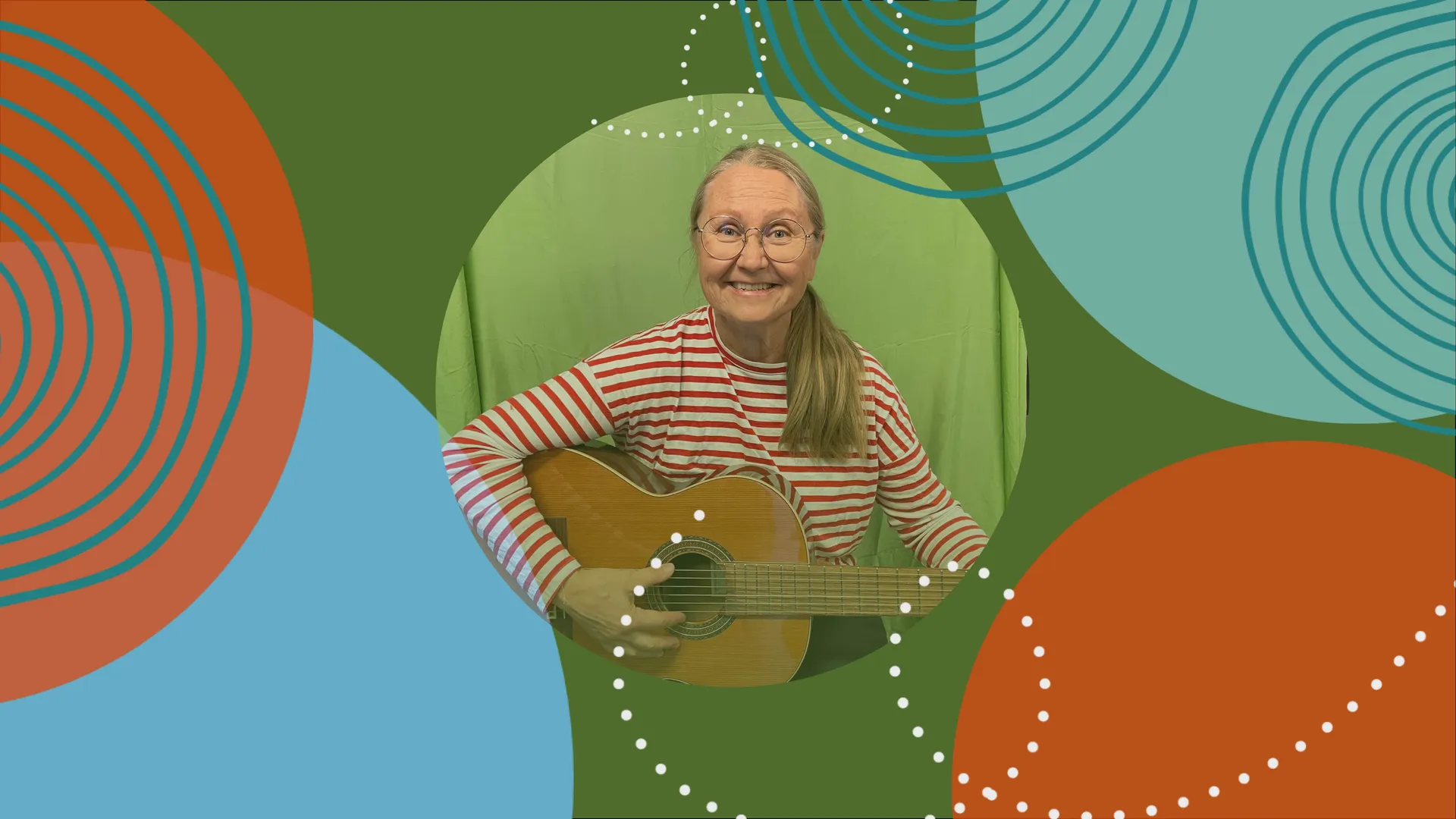 En person med gitarr