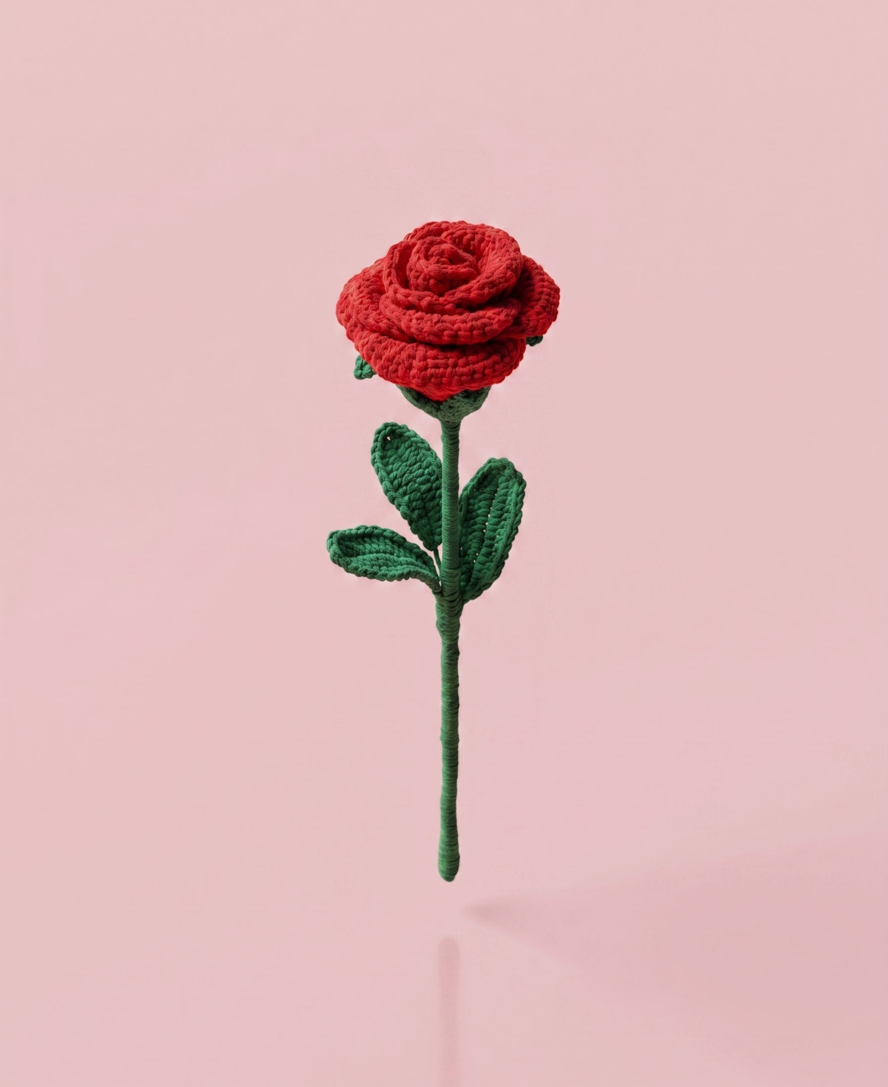 Single Crochet Red Rose – view 1