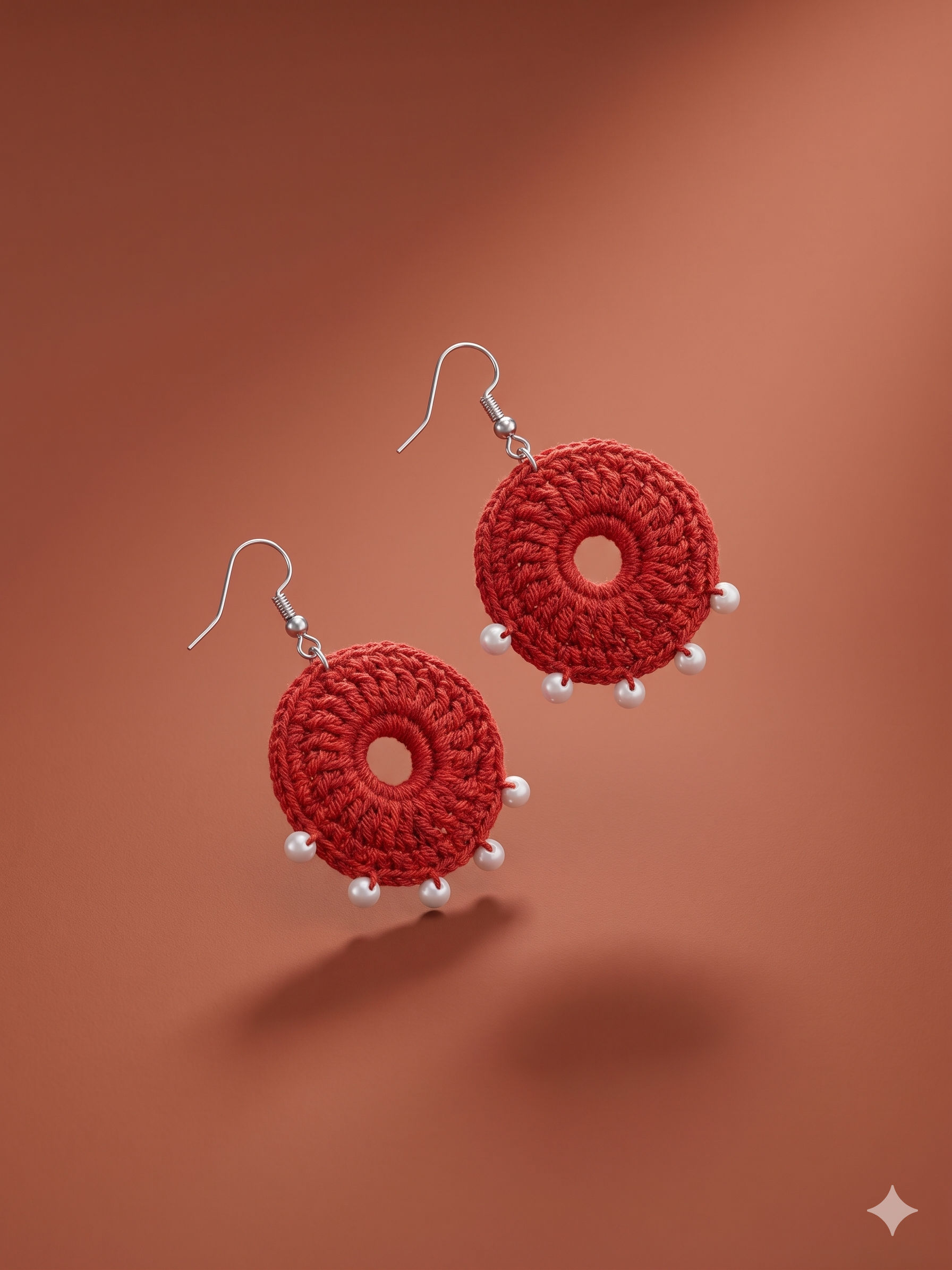 Red Circle Earrings