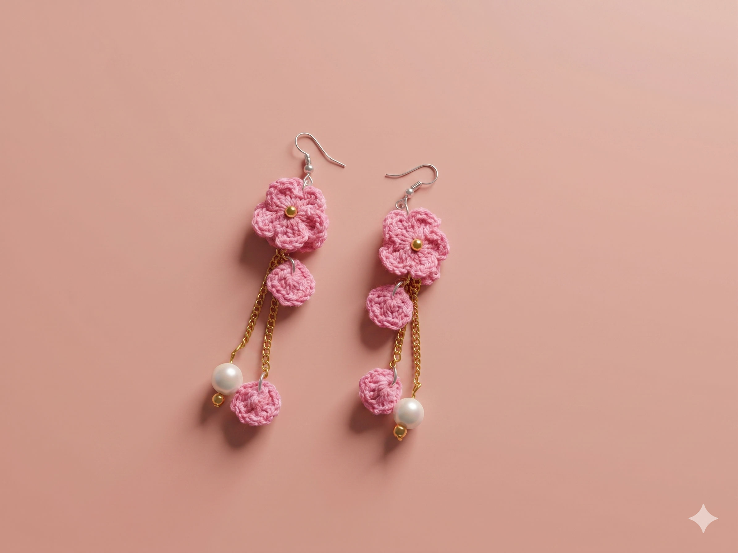 Pink Flower Earrings – view 1
