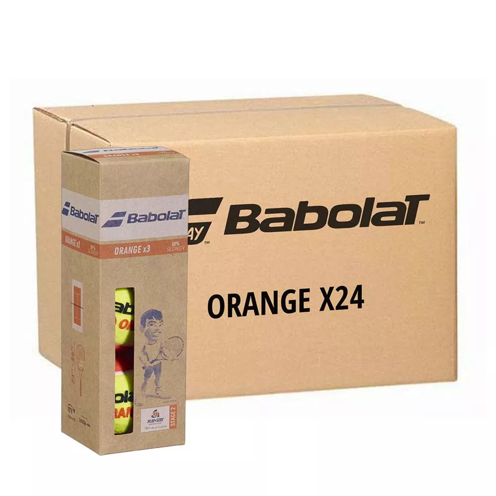 کارتون ۲۴ تایی توپ تنیس بچگانه بابولات Orange