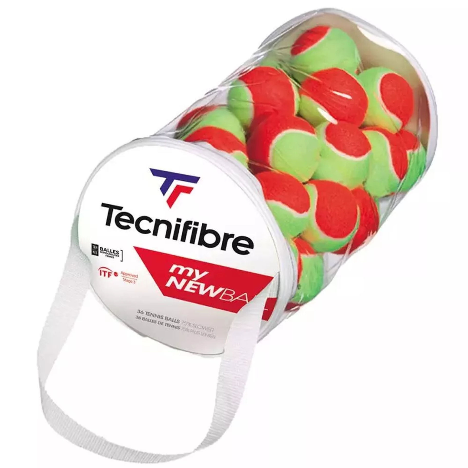 بسته ۳۶ تایی توپ تنیس تکنیفایبر My New Ball