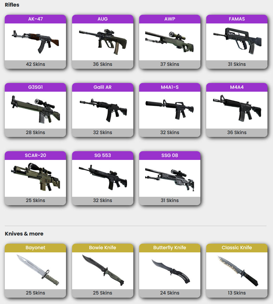 CSGO Database - CS:GO skins, knives, cases and more