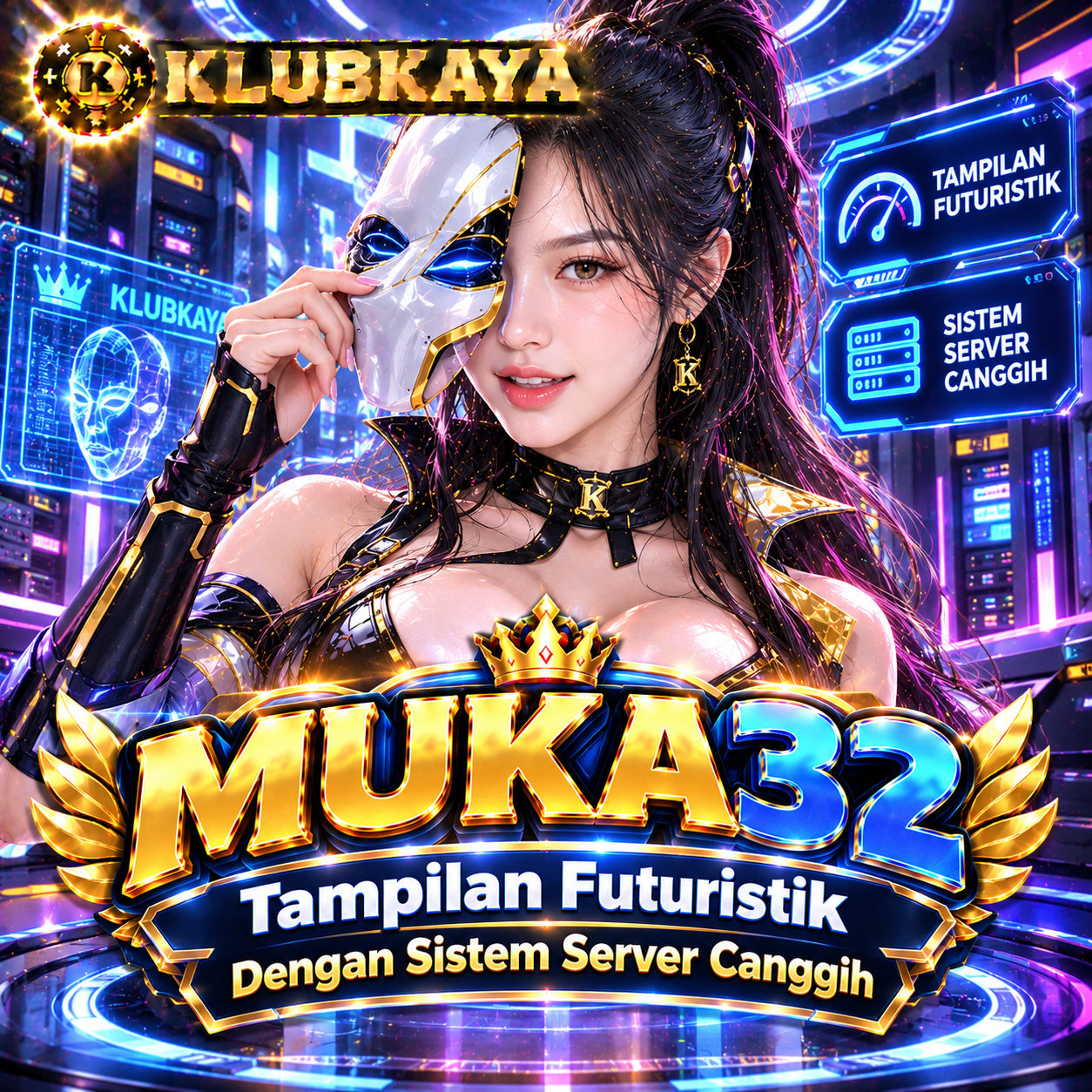 MUKA32 脸 Tampilan Futuristik Dengan Sistem Server Canggih