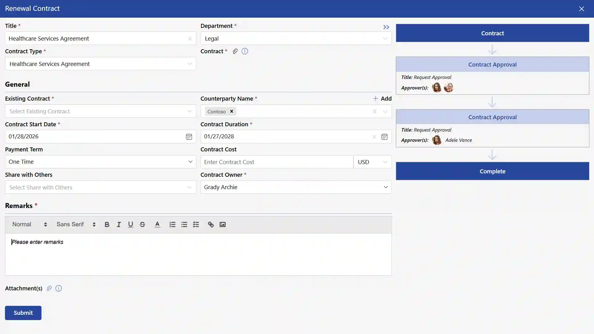 Healthcare contract management