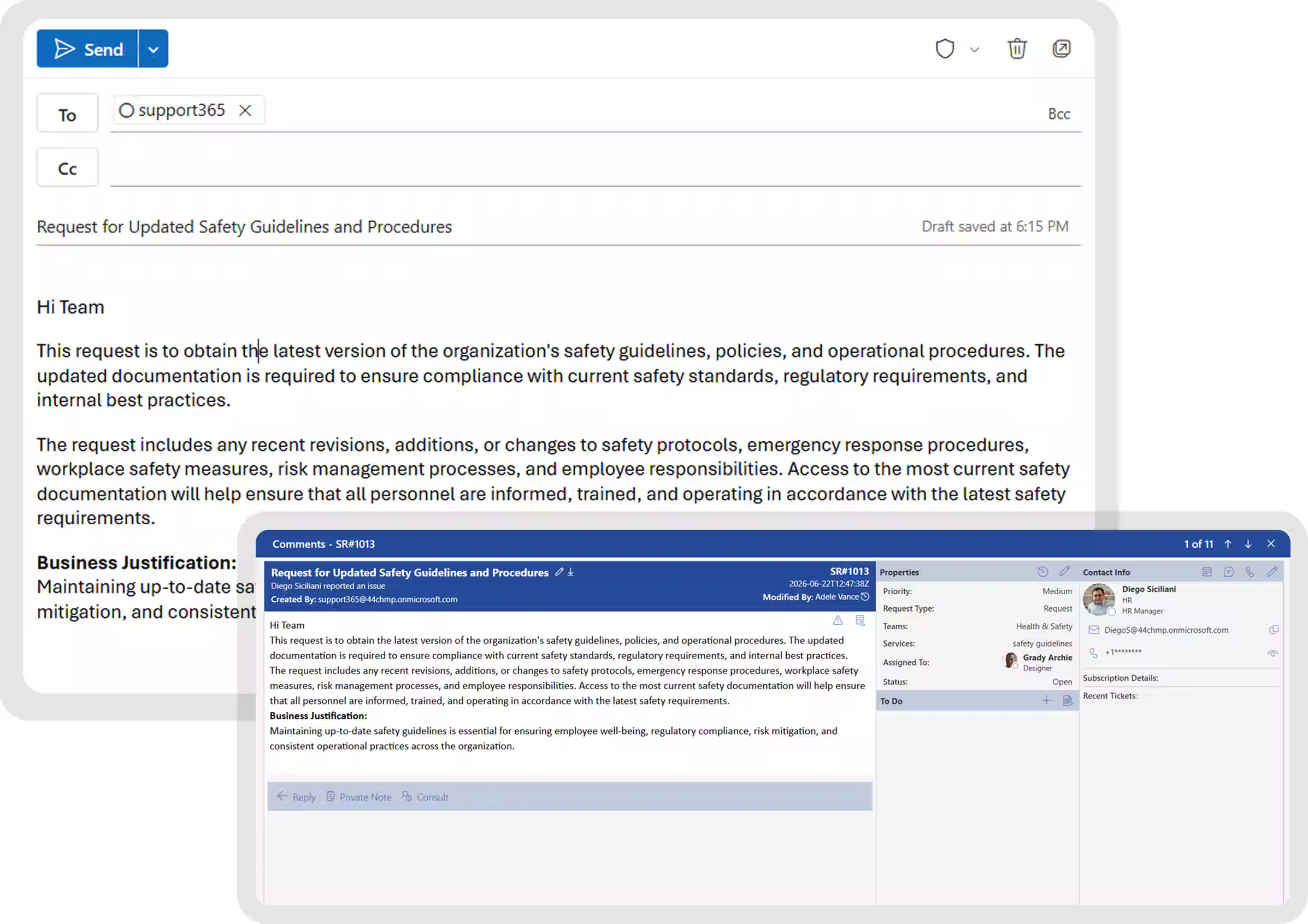 Microsoft ticketing system