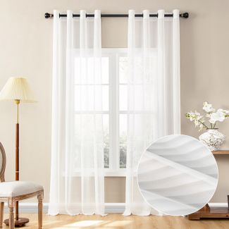 Curtarra Custom Made-Dorothy Vertical Blind Look Sheer Curtains