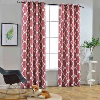 Moroccan Printed Curtains Pink