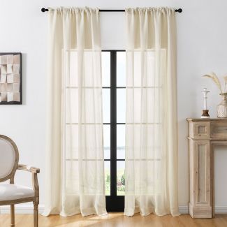 Curtarra Custom Made-Wendy Checkered Weave Texture Sheer Curtains
