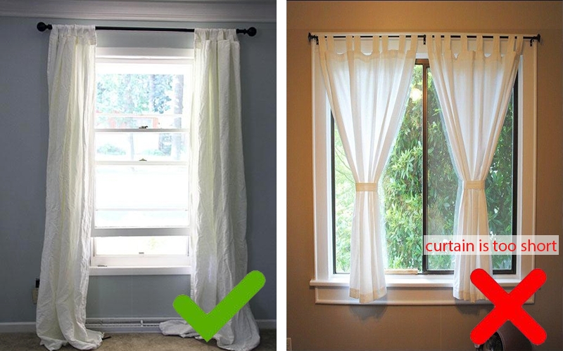 buying the curtains that are too short