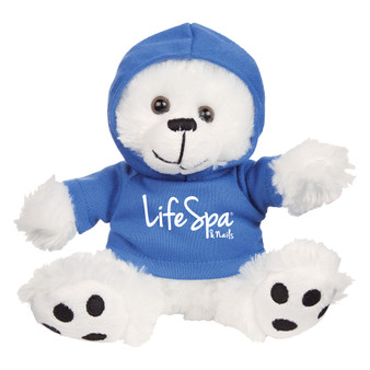 6" White Big Paw Bear Hoodie