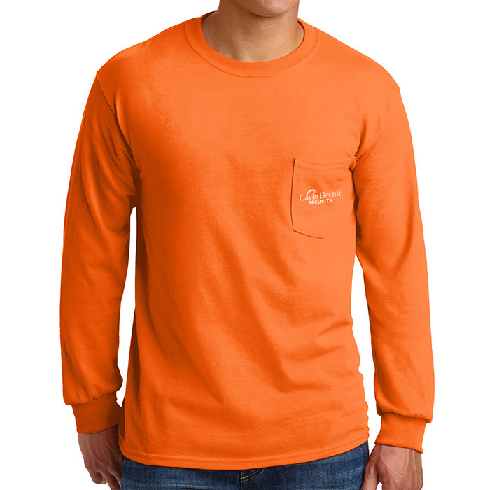 Gildan ® Ultra Cotton ® 100% Cotton Long Sleeve T-Shirt with Pocket