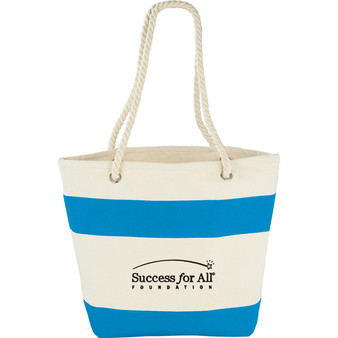 12 oz. Cotton Canvas Capri Stripes Shopper Tote