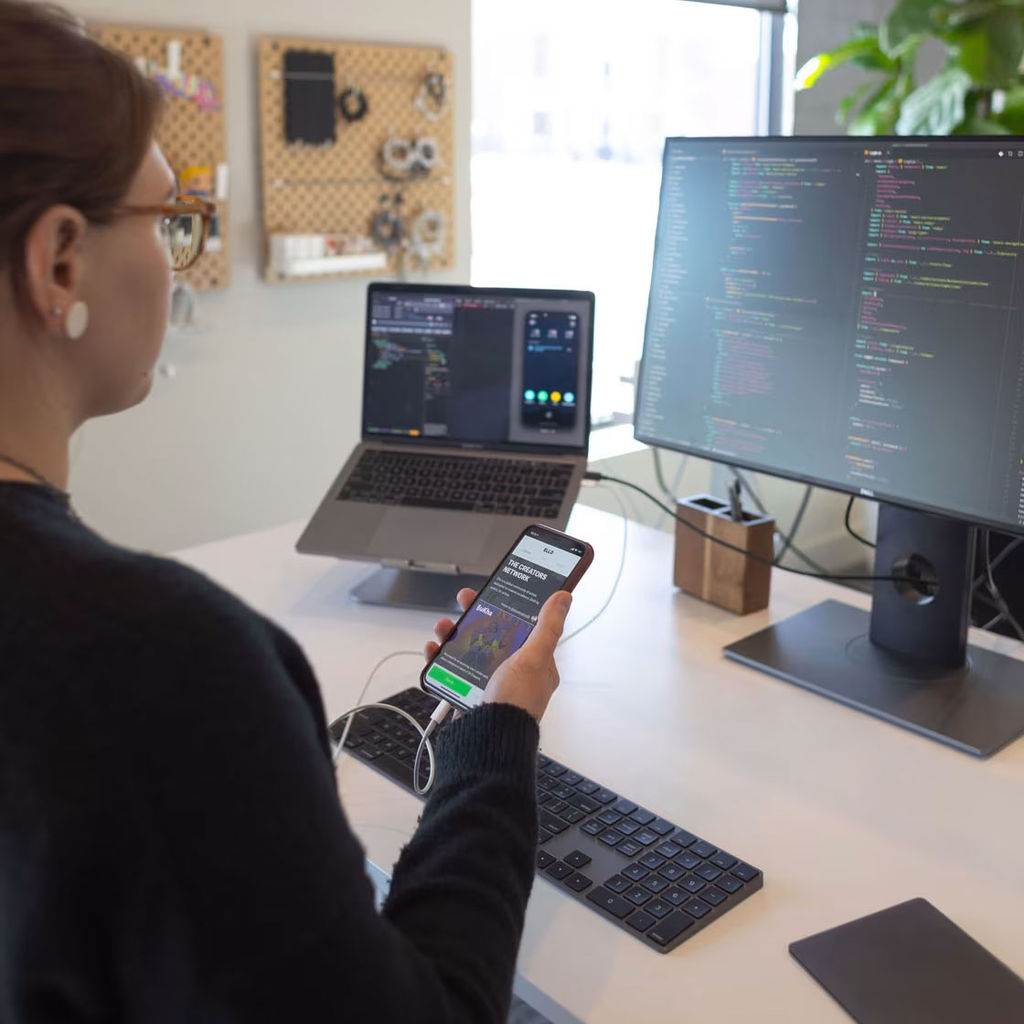 Emily testing the Easeday mobile application -- an app built with React Native by Cuttlesoft.