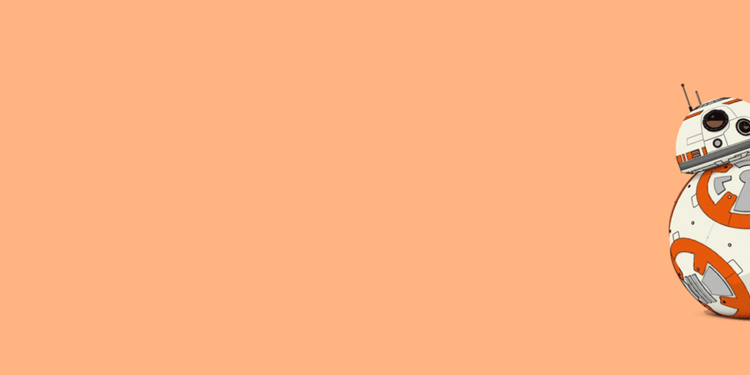 Small round droid representing IoT technologies control