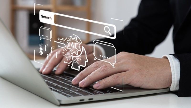 Abstract digital brain with glowing neural