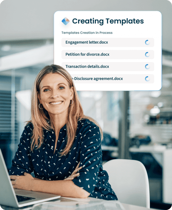Clio draft ai interface showing legal template creation