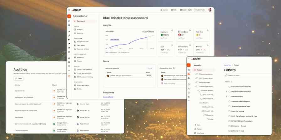 Enterprise blog hero with abstract digital network and data visualization