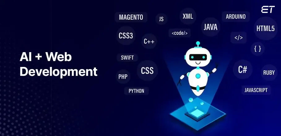 Illustration of ai tools assisting web development tasks