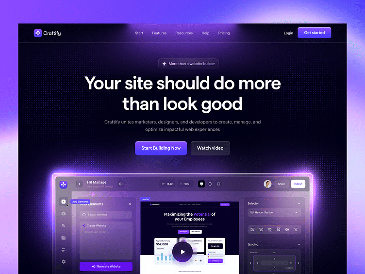 Modern web development dashboard with code editor and