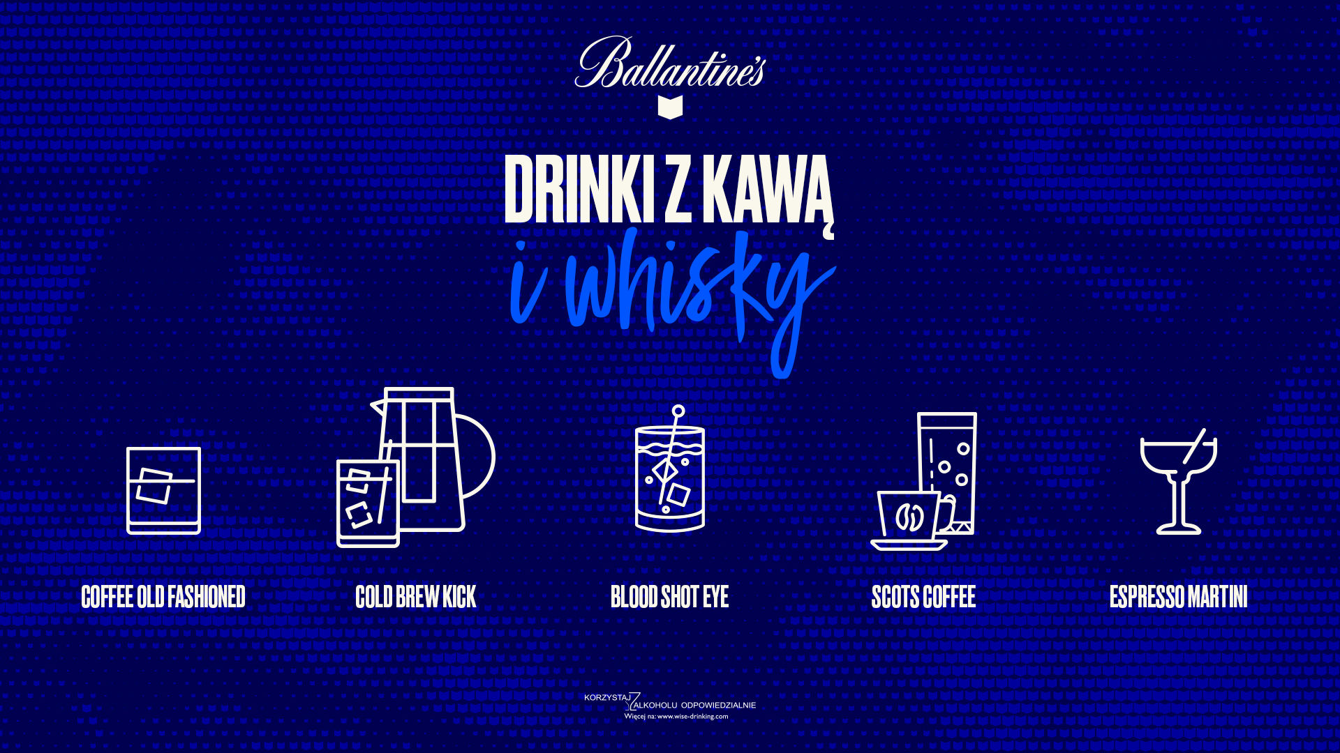 Drinki z kawą i whisky Ballantine's