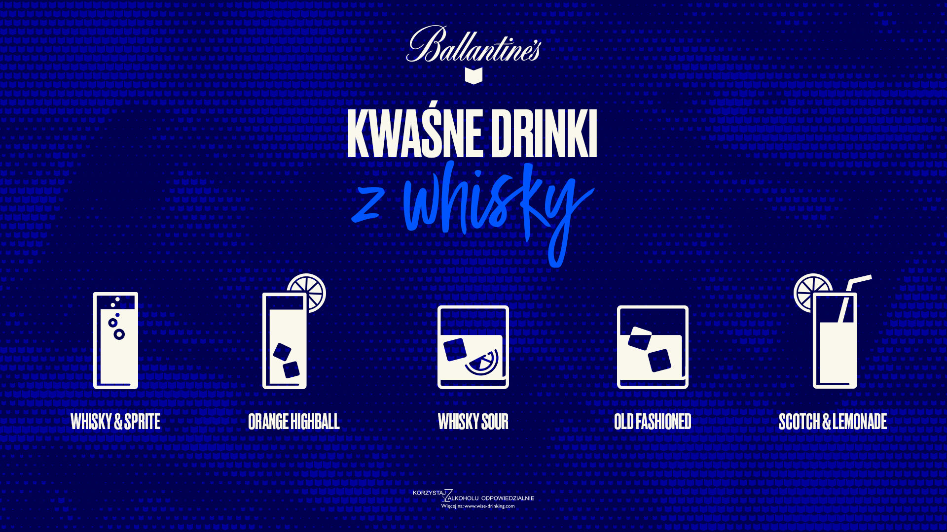 Kwaśne drinki z whisky Ballantine's