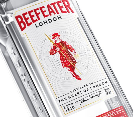 beefeater gin bottle close up