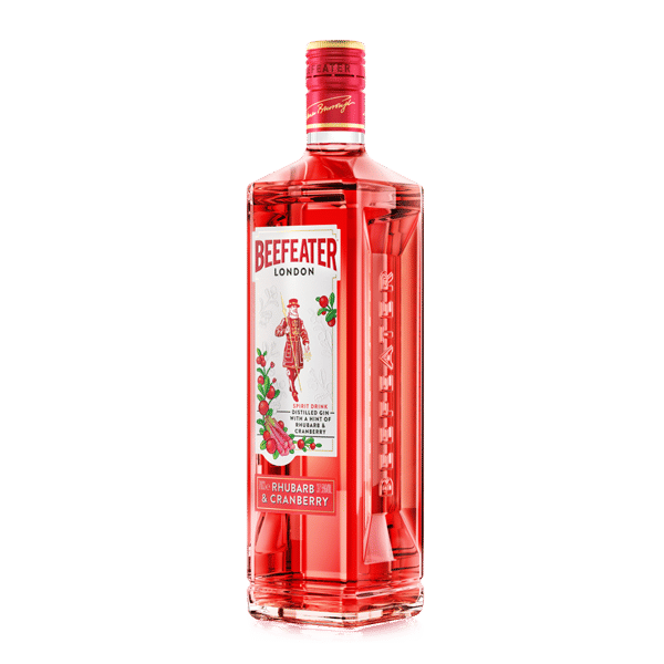 beefeater rhubarb cranberry gin side view bottle