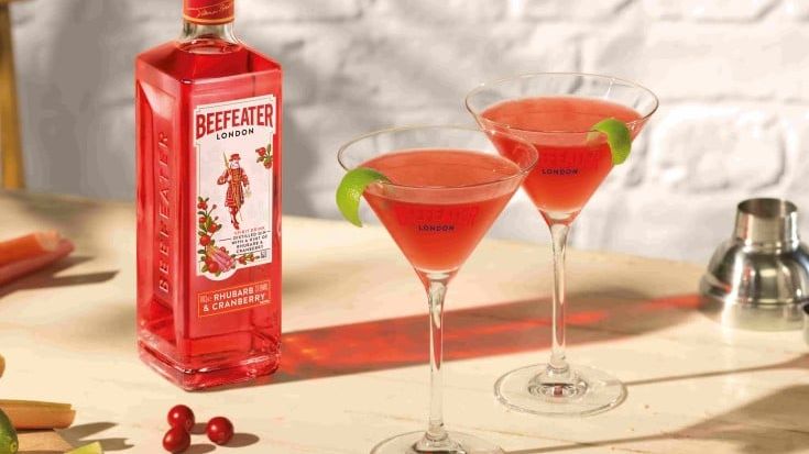 Rhubarb & Cranberry Cosmo cocktail recipe - Beefeater Gin