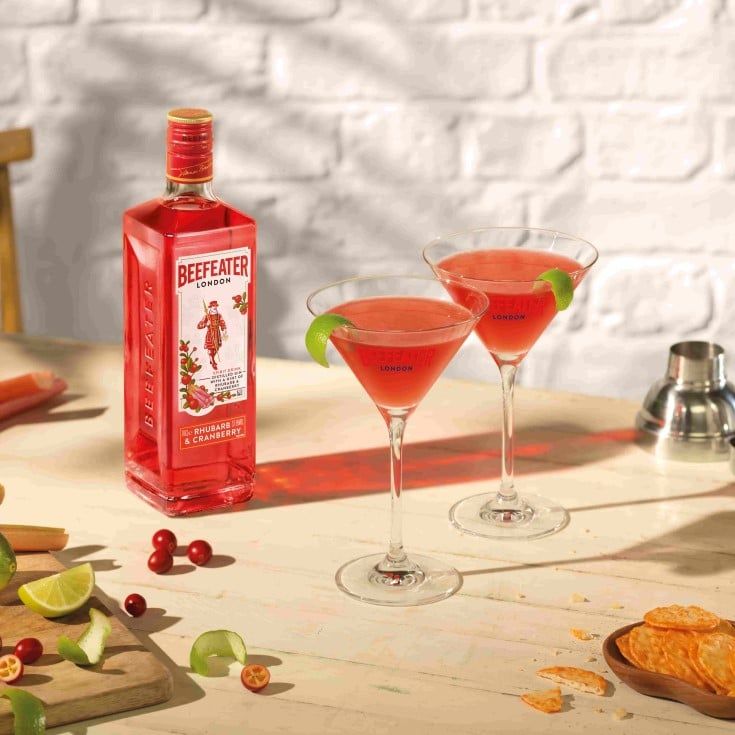 Rhubarb & Cranberry Cosmo cocktail recipe - Beefeater Gin