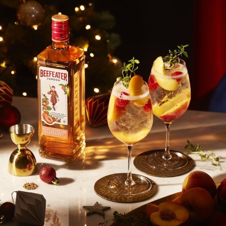 Peach & Raspberry Gin Spritz cocktail recipe - Beefeater Gin