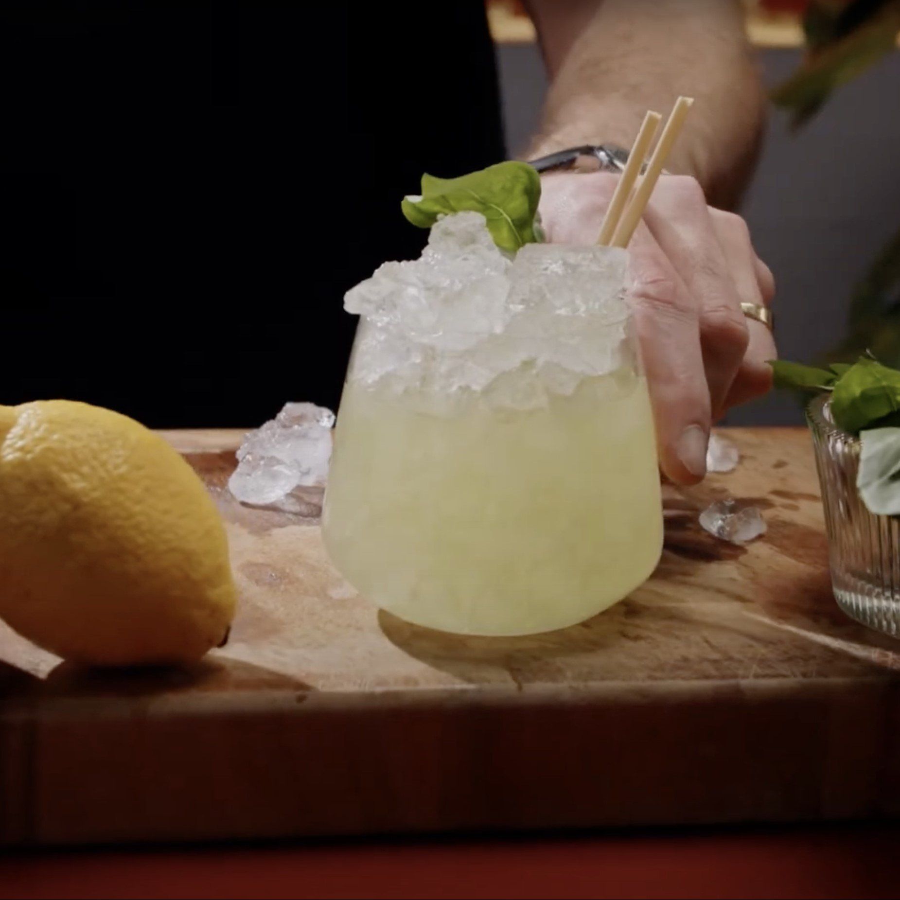 gin basil smash cocktail