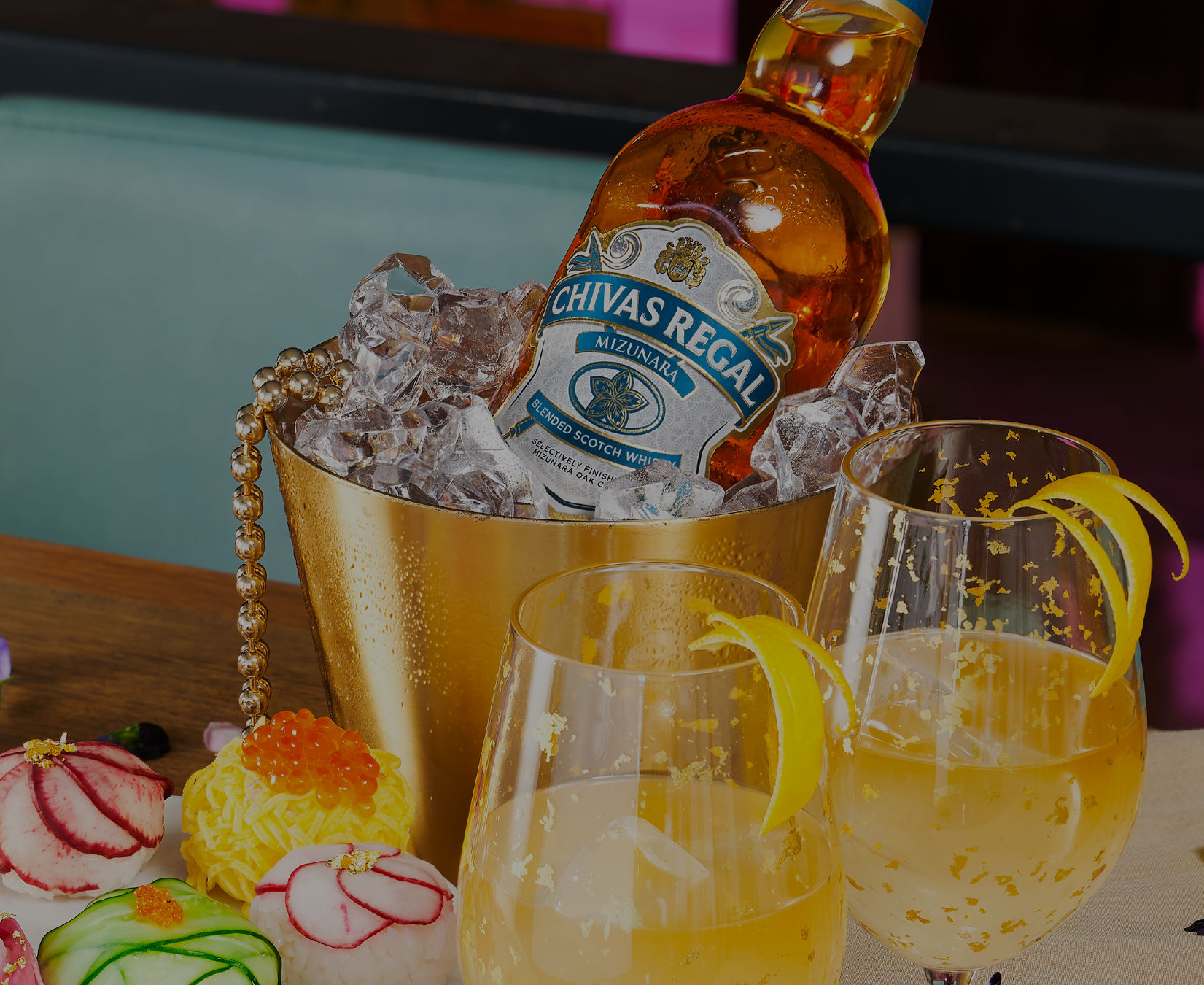 Chivas Regal Whisky Cocktail Sake Peach Highball Chivas Mizunara Bottle